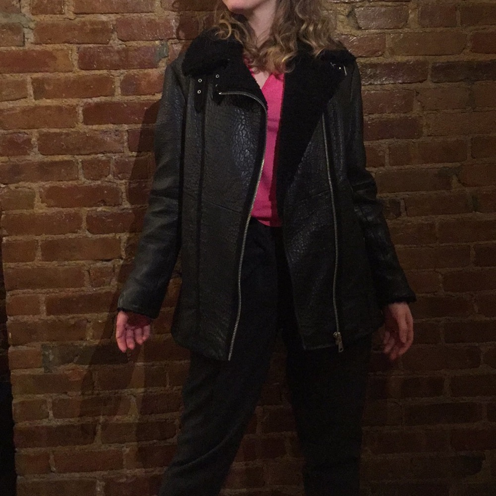 Whistles shearling leather Moto jacket